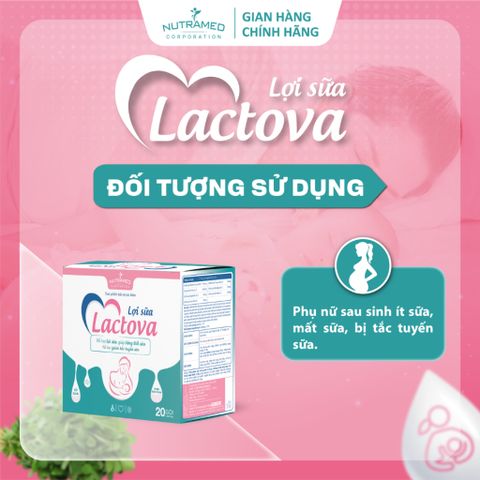 Cốm Lợi Sữa Lactova 20 Gói - Giải Pháp Tăng Tiết Sữa & Giảm Tắc Tuyến Sữa Cho Phụ Nữ Sau Sinh - Nutramed