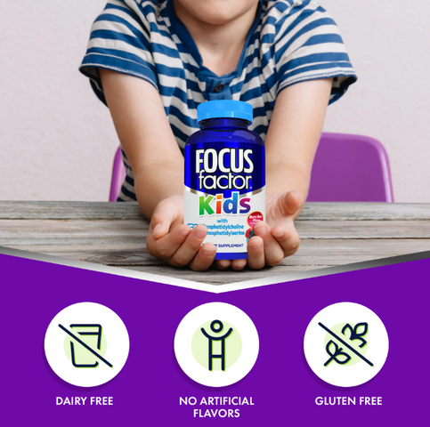Kẹo Nhai Focus Factor For Kids 150 Viên - Bổ Não, Tăng Trí Nhớ Với Vitamin Berry Blast - Sản Phẩm Mỹ Chính Hãng Cho Trẻ Từ 4 Tuổi