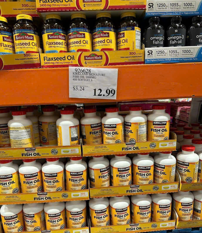 Viên Dầu Cá Omega 3 Kirkland Signature 1000mg 400 Viên - Hỗ Trợ Tim Mạch, Não Bộ, Thị Lực - Dầu Cá Tinh Khiết, Dễ Uống