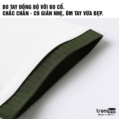 Áo Polo Nam TROMBE GREENERY Cổ Gân Phối Màu - Vải Pique Mềm Mại, Form Đẹp Tay Raglan Phong Cách Hiện Đại, Lịch Lãm Mặc Đi Làm, Đi Chơi