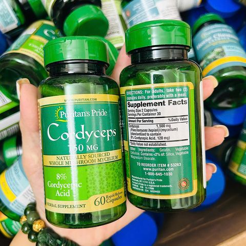 Đông trùng hạ thảo Puritan’s Pride Cordyceps 750mg 60 viên