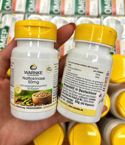 Viên Uống Chống Đông Máu Warnke Nattokinase 50mg - Hỗ Trợ Tim Mạch và Ngăn Ngừa Đột Quỵ (Hộp 60 Viên)