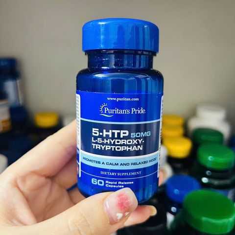 Giảm căng thẳng, an thần Puritan’s Pride 5-HTP 50mg 60 viên