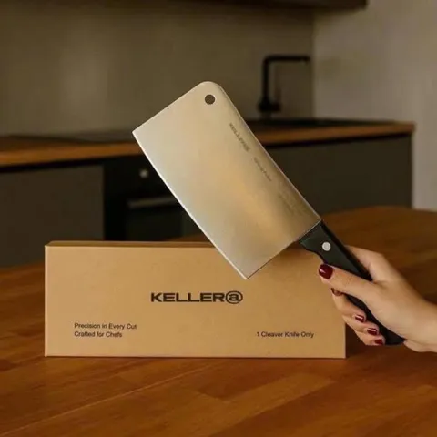 Dao Chặt Đức Keller Pollux - Lưỡi Thép Không Gỉ 17.8cm, Cán Nhựa Chắc Chắn, Dụng Cụ Bếp Cao Cấp Chặt Xương Ống