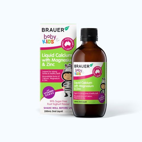 Siro Brauer Canxi, Magie và Kẽm cho Trẻ từ 1 Tuổi (200ml) - Vitamin Tổng Hợp Hỗ Trợ Phát Triển Xương và Miễn Dịch