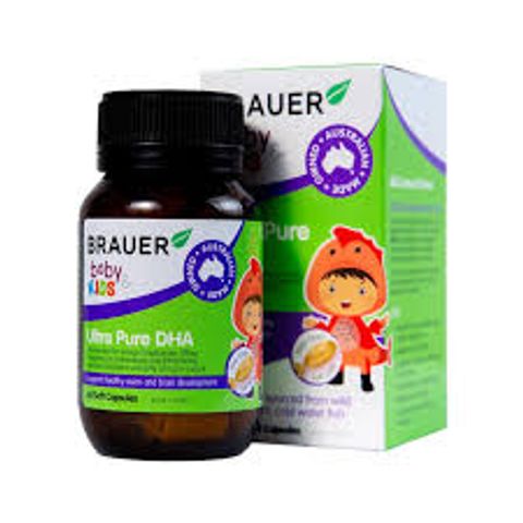 Vitamin Brauer Ultra Pure DHA 60 viên cho trẻ từ 7 tháng - Hỗ trợ phát triển não bộ và mắt khỏe mạnh
