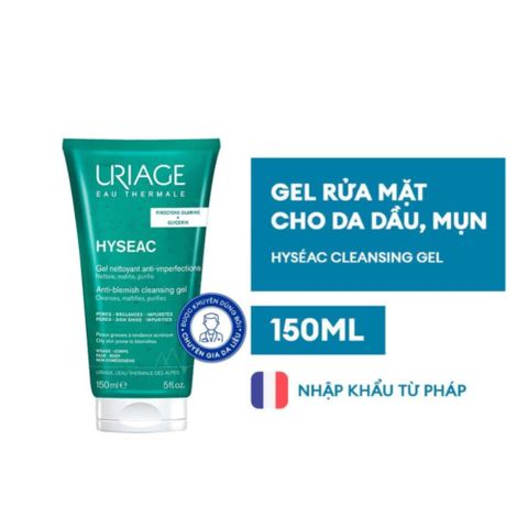 Sữa Rửa Mặt Uriage Hyseac 150mL - Gel Rửa Mặt Chuyên Dụng Cho Da Dầu, Hỗn Hợp, Ngừa Mụn Từ Pháp