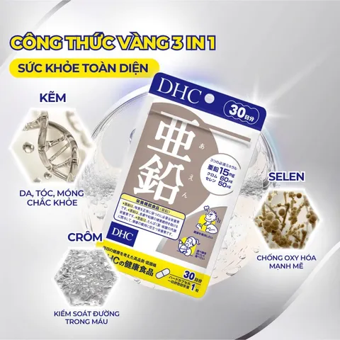 [Nhập khẩu] Viên uống DHC Zinc (30 Viên/ 30 Ngày) bổ sung kẽm, duy trì sức khỏe