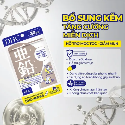 [Nhập khẩu] Viên uống DHC Zinc (30 Viên/ 30 Ngày) bổ sung kẽm, duy trì sức khỏe