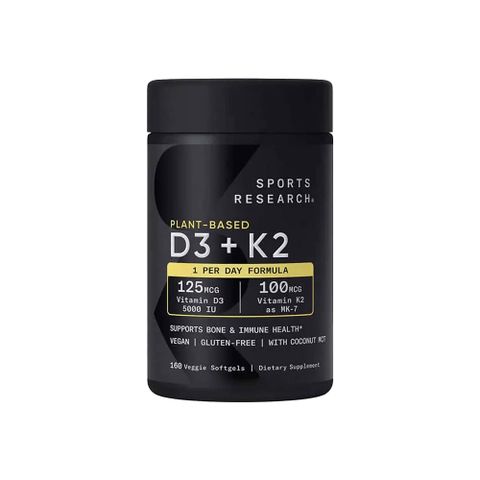 Viên uống K2 + D3 Sports Research 160 viên - Bổ sung vitamin D và K2 cho sức khỏe xương và hệ miễn dịch - Hỗ trợ hấp thụ canxi hiệu quả