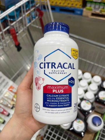 Viên Uống Canxi Citracal Maximum Plus 280 Viên - Bổ Sung Canxi Dễ Hấp Thụ, Hỗ Trợ Xương Khớp - Thương Hiệu Bayer Mỹ