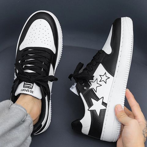 Giày Nam Sneaker Họa Tiết Ngôi Sao Thời Trang - Giày Thể Thao Đẹp, Nhẹ, Thoáng Khí, Phù Hợp Đi Học và Tập Gym