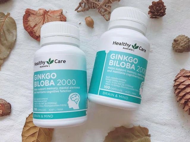 Bổ não Ginkgo Biloba Healthy Care Úc 110 viên - Tăng cường trí nhớ và cải thiện tuần hoàn máu não, hỗ trợ tập trung cho người lớn tuổi và dân văn phòng
