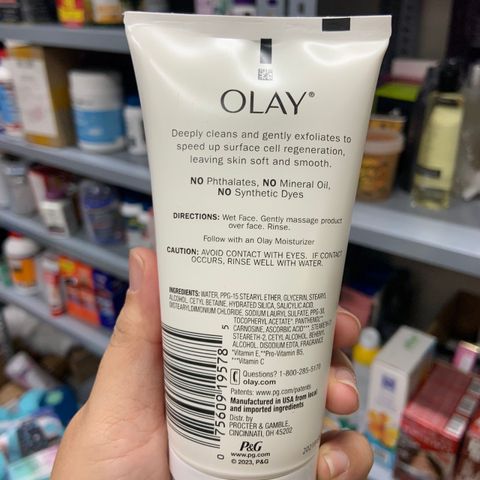 Sữa Rửa Mặt Olay Collagen Peptide 24 Không Hương Liệu 150ml - Sạch Sâu, Dưỡng Ẩm, Chăm Sóc Da Nhạy Cảm, Giúp Da Mịn Màng, Căng Bóng