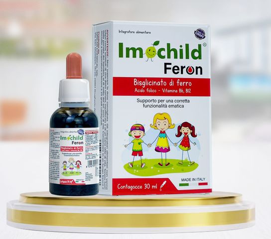 Imochild Feron 30ml - Bổ sung Sắt, Acid Folic và Vitamin Nhóm B cho Trẻ Em và Người Lớn - Hỗ trợ Tạo Máu, Vị Chanh Ngon