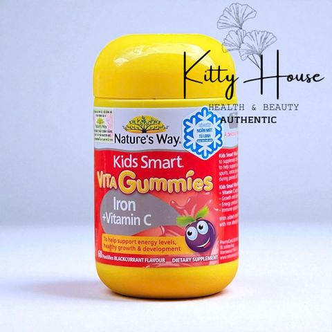 Viên Kẹo Dẻo Bổ Sung Sắt & Vitamin C Nature’s Way Kids Smart Vita Gummies - Giúp Tăng Cường Sức Đề Kháng Cho Trẻ 60 Viên