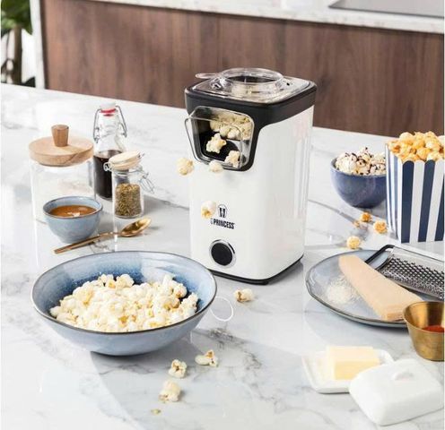 Máy Làm Bỏng Ngô Princess Hot Air 1100W - Bỏng Ngô Tươi Không Dầu Mệt, Thích Hợp Cho Các Buổi Tối Xem Phim, Dễ Dàng Vệ Sinh