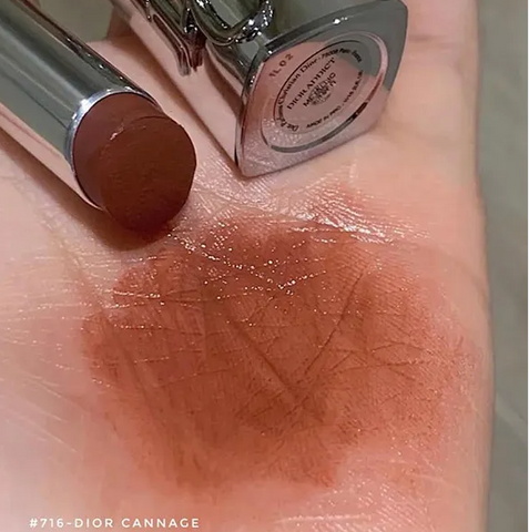 [ không hộp ] Son Dior Addict Hydrating Shine Lipstick 716 Cannage Màu Nâu Đỏ Trầm