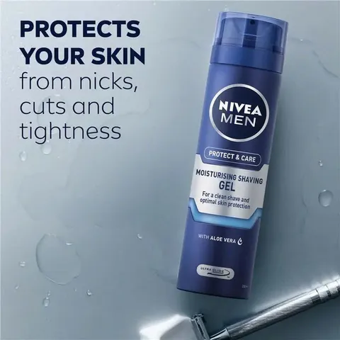Gel Dưỡng Da Sau Cạo Râu NIVEA MEN Protect & Care 200ml - Dưỡng ẩm, Giảm Kích Ứng, Phù Hợp Da Khô, Gel Cạo Râu Nam Giới