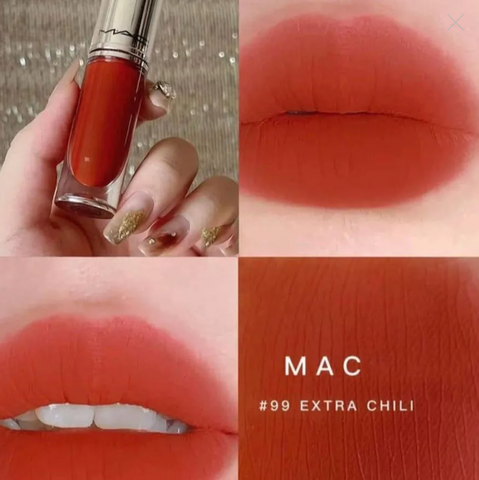 Son Kem MAC Locked Kiss Ink 24HR Lipcolour 99 Extra Chili Màu Đỏ Gạch