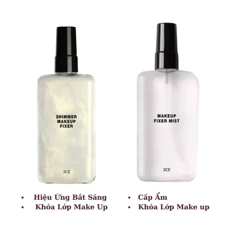 Xịt Khoáng Khóa Nền Nhũ 3CE Stylennanda Shimmer Makeup Fixer 95ml - Giữ Lớp Trang Điểm Bền Màu, Rạng Rỡ Tự Nhiên