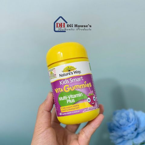 Viên Nhai Bổ Sung Vitamin Nature's Way Kids Smart Vita Gummies Multi-Vitamin Plus 60 Viên - Hỗ Trợ Sức Khỏe Trẻ Em Từ 2 Tuổi