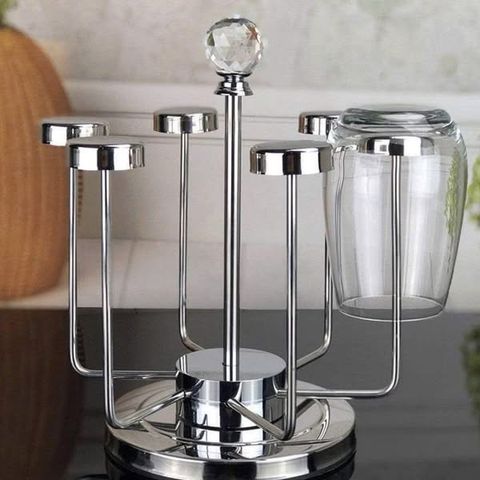 Giá úp cốc xoay 360 độ Conral cho 6 cốc - Dụng cụ nhà bếp tiện lợi, sáng bóng, thiết kế tinh tế, chống gỉ SUS304