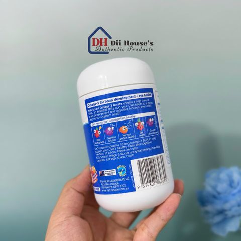 Viên Nhai Bổ Sung Omega-3 Nature's Way Kids Smart Bursts - Hỗ Trợ Não Bộ & Mắt Cho Trẻ Em, 60 Viên