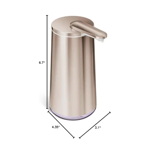Chiết Xà Phòng Cảm Ứng Tạo Bọt Simplehuman 295ml - Bình Chiết Thép Không Gỉ Chống Thấm Nước, Pin Sạc 3 Tháng, Thiết Kế Tiện Lợi