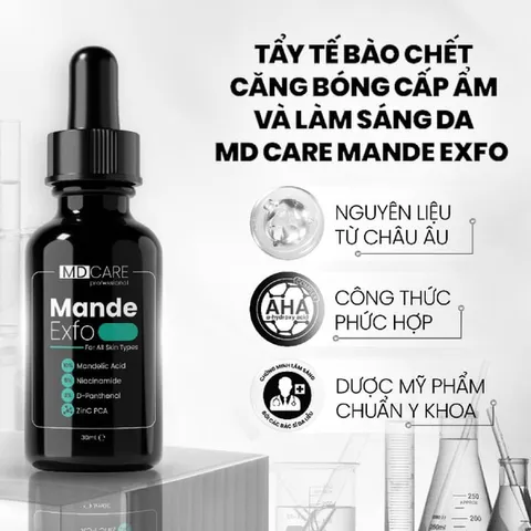 MD CARE MANDE EXFO 10ml - Tẩy Tế Bào Chết Mandelic Acid Dành Cho Da Nhạy Cảm, Căng Bóng, Làm Sáng, Mờ Nếp Nhăn, Chống Oxy Hóa
