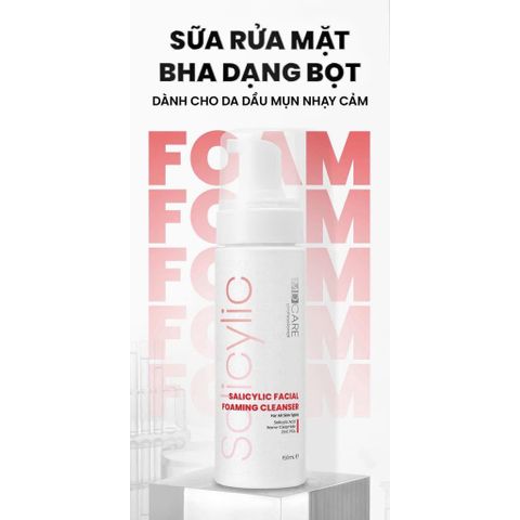 MD CARE Sữa Rửa Mặt BHA Dạng Bọt - Giảm Nhờn, Ngăn Ngừa Mụn, Làm Sạch Lỗ Chân Lông, Dưỡng Ẩm Cho Da Dầu & Nhạy Cảm (200ml)