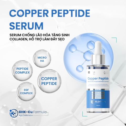 Serum MD CARE Peptide Đồng 30ml - Phục Hồi Da, Chống Lão Hóa, Tăng Sinh Collagen, Làm Đầy Sẹo, Ngừa Nếp Nhăn