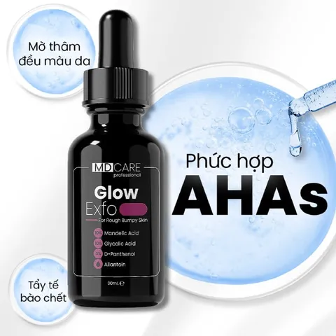 Tẩy Tế Bào Chết MD CARE Glow Exfo 10ml - AHA Làm Sáng Da, Giảm Thâm, Đều Màu Da, Phục Hồi Da Mụn