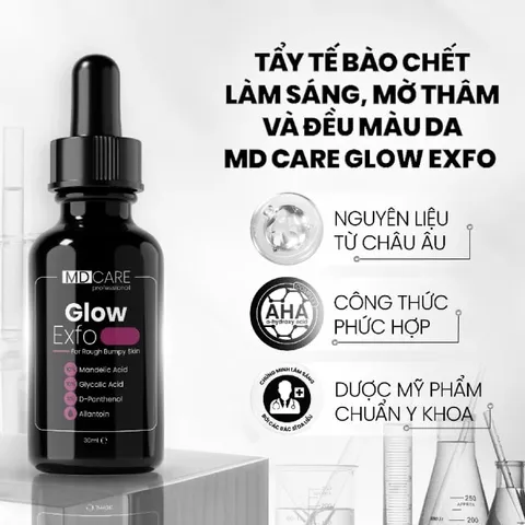 Tẩy Tế Bào Chết MD CARE Glow Exfo 10ml - AHA Làm Sáng Da, Giảm Thâm, Đều Màu Da, Phục Hồi Da Mụn
