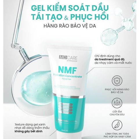 MD CARE Gel Dưỡng Ẩm NMF 50ml - Gel Kiểm Soát Dầu, Tái Tạo, Phục Hồi Da, Cân Bằng Hệ Vi Sinh, Phù Hợp Mọi Loại Da
