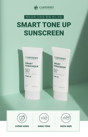 Kem Chống Nắng Caryophy SPF50+ PA+++ Tone Up 50ml - Giúp Làm Sáng Da, Bảo Vệ Tối Ưu Trước Tia UV, Dành Cho Da Nhạy Cảm