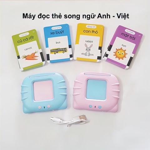 Máy Đọc Thẻ Flashcard Song Ngữ Anh Việt - Đồ Chơi Giáo Dục Sớm Cho Bé, 224 - 510 Từ Vựng Học Tiếng Anh Dễ Dàng