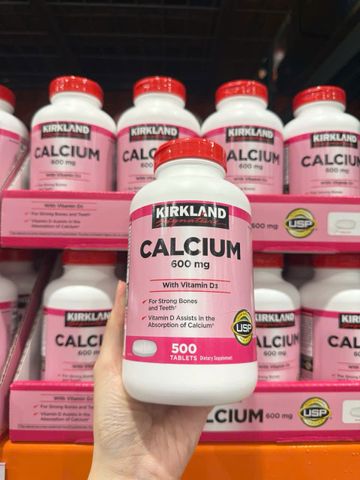Viên uống Bổ sung Canxi 600mg + Vitamin D3 400 I.U Kirkland Signature 500 viên - Giúp xương và răng chắc khỏe, Hàng Mỹ chính hãng