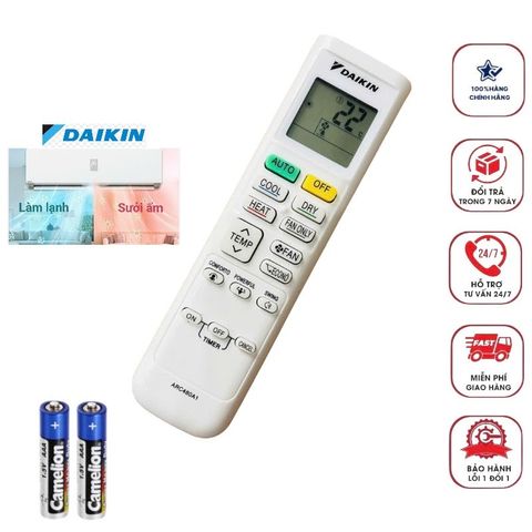 Điều Khiển Điều Hòa Máy Lạnh Daikin 2 Chiều Nóng Lạnh Mới Fullbox - Hàng Chính Hãng, Phím Êm, Bảo Hành 6 Tháng