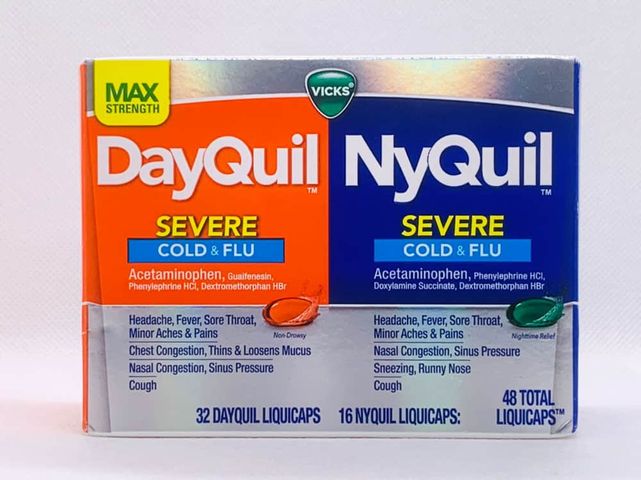 Viên Uống hỗ trợ Ho Và Cảm Cúm Ngày Và Đêm Dayquil & Nyquil- Hộp 48V