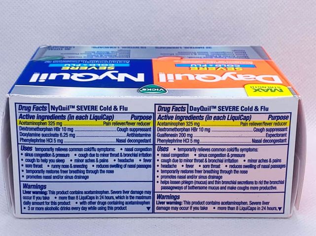 Viên Uống hỗ trợ Ho Và Cảm Cúm Ngày Và Đêm Dayquil & Nyquil- Hộp 48V