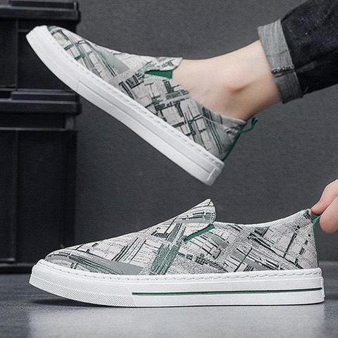 Giày Lười Nam T2505 - Slip-On Thoáng Khí Mùa Hè, Vải Dệt Kim, Đế Cao Su Chống Trơn Trượt, Phong Cách Thời Trang