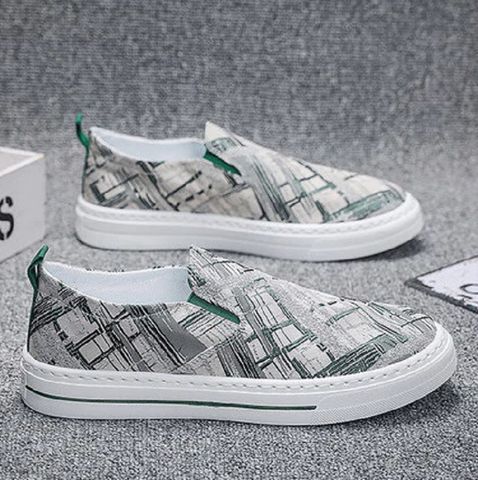 Giày Lười Nam T2505 - Slip-On Thoáng Khí Mùa Hè, Vải Dệt Kim, Đế Cao Su Chống Trơn Trượt, Phong Cách Thời Trang