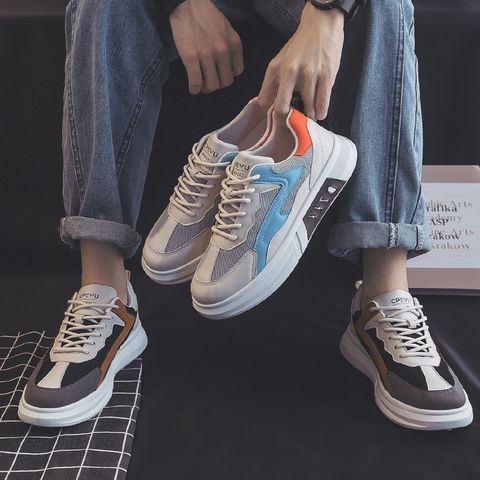 Giày Thể Thao Nam 007 - Sneaker Vải Thoáng Khí Phối Da PU - Đế Cao Su Tổng Hợp - Phong Cách Trẻ Trung, Thời Trang