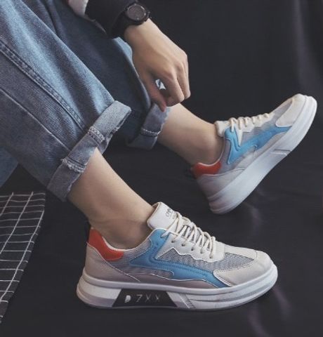 Giày Thể Thao Nam 007 - Sneaker Vải Thoáng Khí Phối Da PU - Đế Cao Su Tổng Hợp - Phong Cách Trẻ Trung, Thời Trang