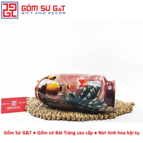 Lọ Hoa Gốm Sứ Hình Phích Loe Vẽ 3D Sắc Chuối - Trang Trí Nhà Cửa Hiện Đại và Sang Trọng từ Gốm Sứ G&T