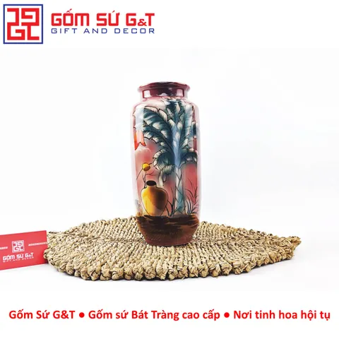 Lọ Hoa Gốm Sứ Hình Phích Loe Vẽ 3D Sắc Chuối - Trang Trí Nhà Cửa Hiện Đại và Sang Trọng từ Gốm Sứ G&T