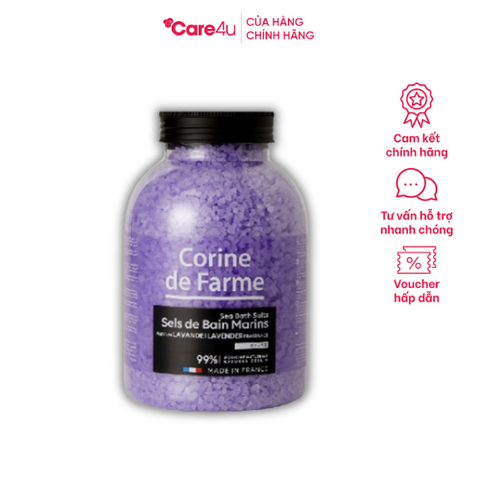 Muối Tắm Corine de Farme Hương Oải Hương 1.3Kg - Thư Giãn, Chăm Sóc Da, Không Bã Nhờn, Dùng Cho Mọi Loại Da