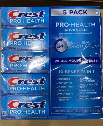 Sét 5 Kem đánh răng Crest pro- health advanced mới 167g x5 327085