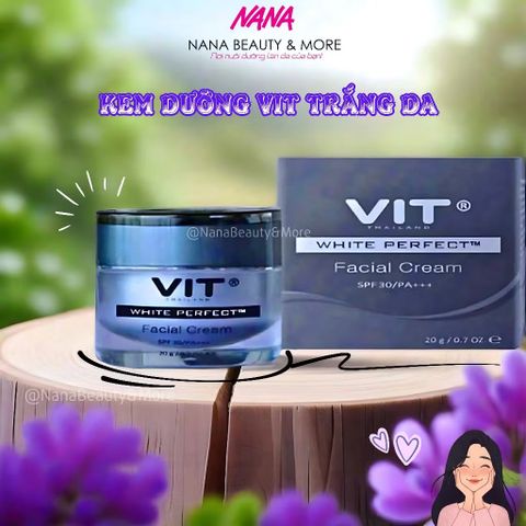 Kem Dưỡng Trắng Da VIT White Perfect Facial Cream 12g - Mờ Thâm, Cấp Ẩm, SPF30, Dành Cho Tất Cả Các Loại Da